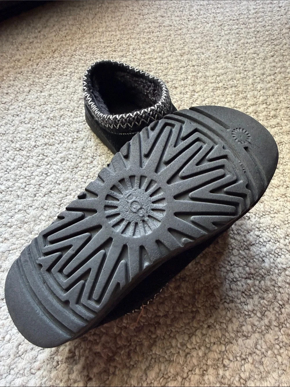 UGG Kids Black Slip-On Cozy Slippers
